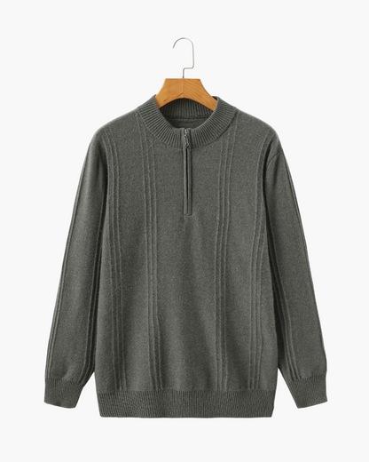 100% Cashmere Ribbed Half Zip