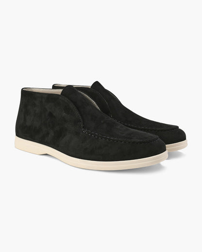 Noir et Blanc High Suede Loafers