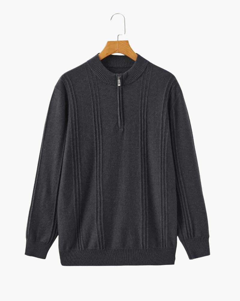 100% Cashmere Ribbed Half Zip