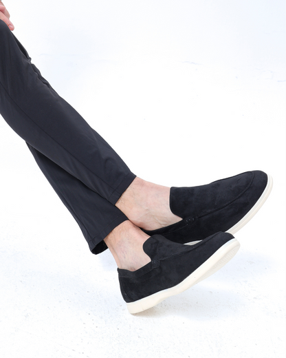 Noir est Blanc Suede Loafers