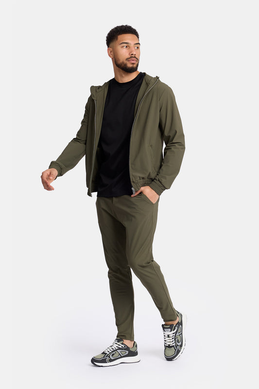 Dark Green Hooded Tech Suit