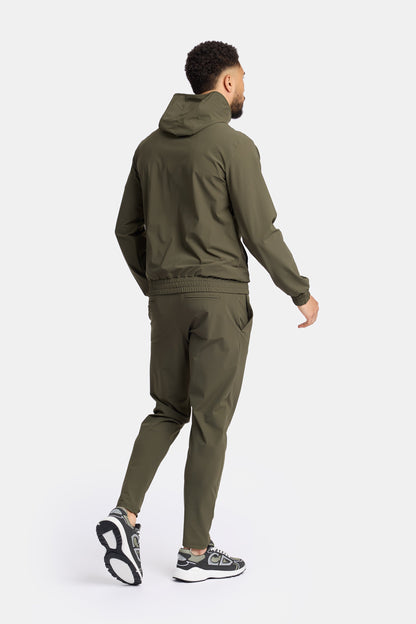 Dark Green Hooded Tech Suit