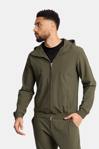 Dark Green Hooded Tech Suit