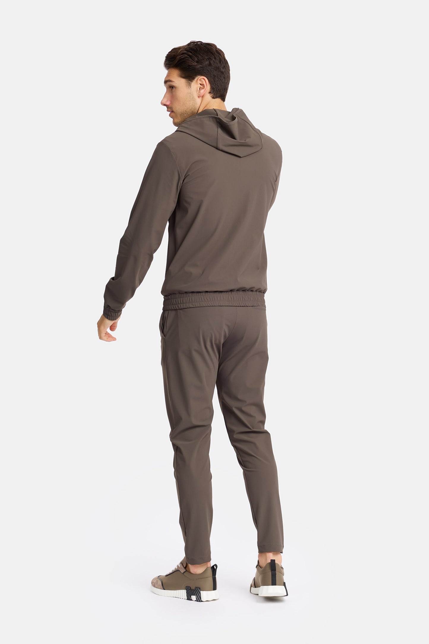 Mocha Brown Hooded Tech Suit