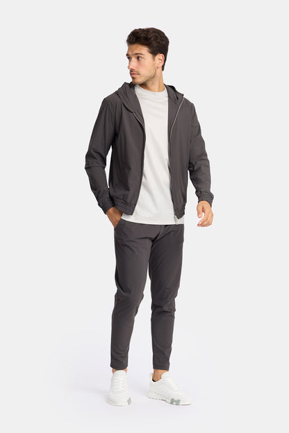 Slate Grey Hooded Tech Suit