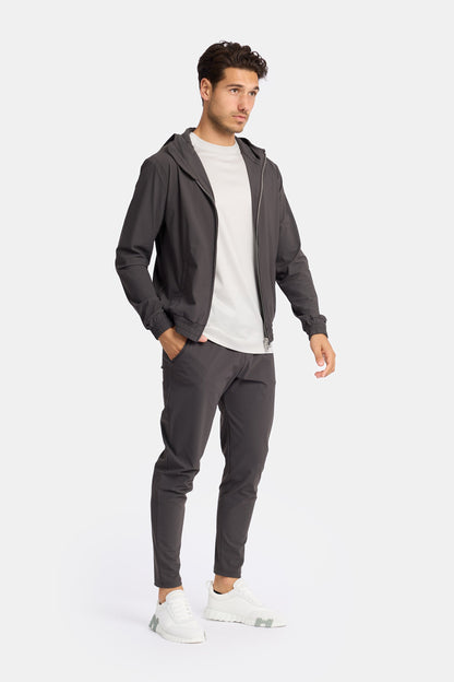 Slate Grey Hooded Tech Suit