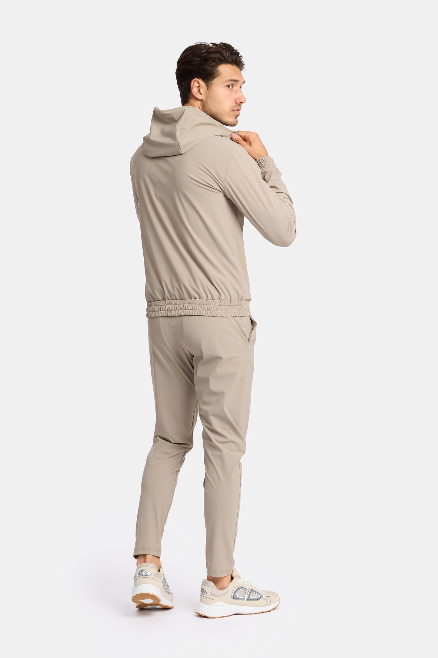 Light Beige Hooded Tech Suit