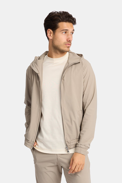 Light Beige Hooded Tech Suit