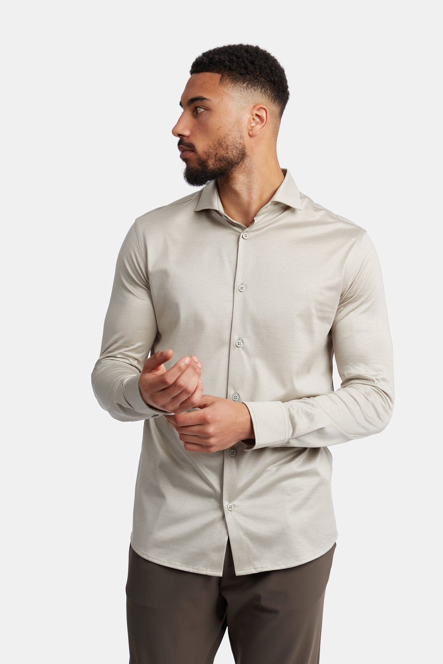 Sandstone Beige Formal Shirt