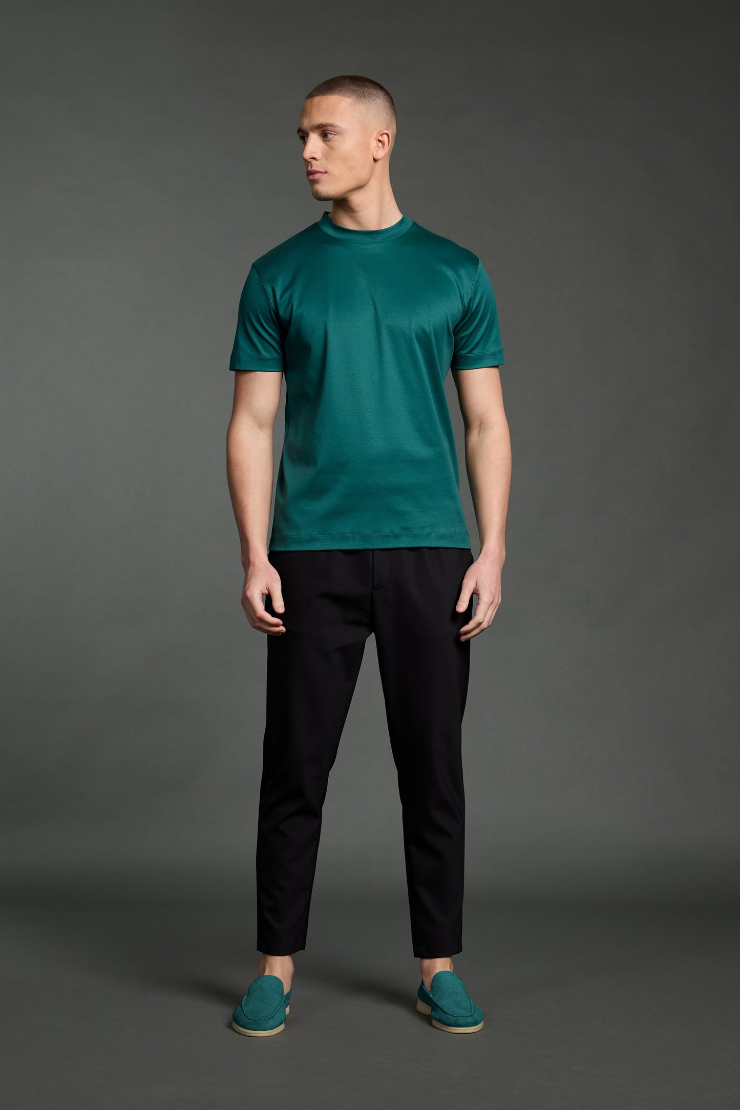 LUXE T-SHIRT PETROL GREEN