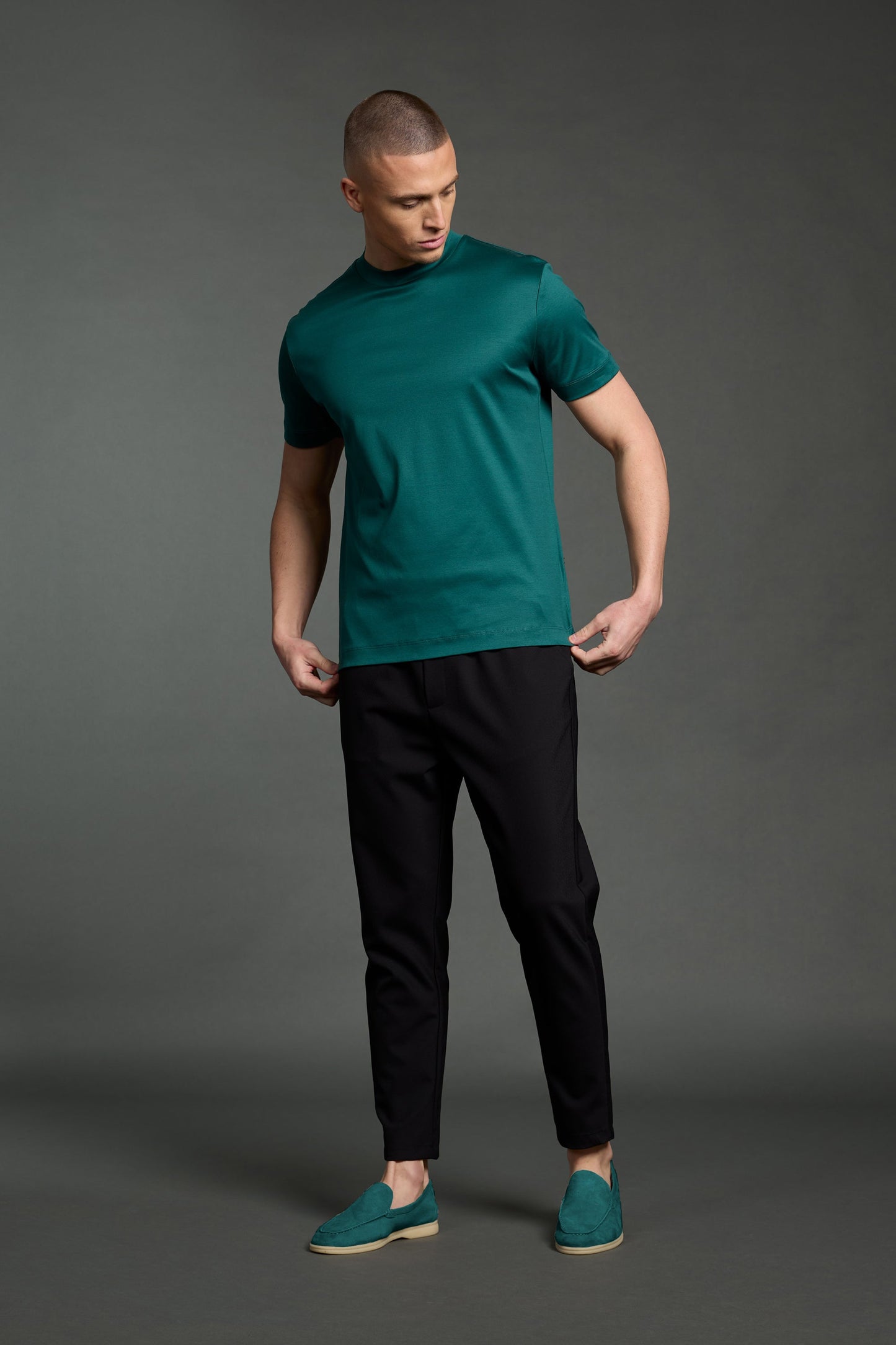 LUXE T-SHIRT PETROL GREEN