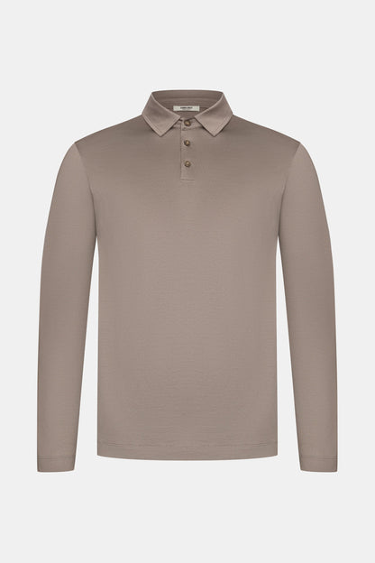 Desert Taupe Polo Shirt Long Sleeve