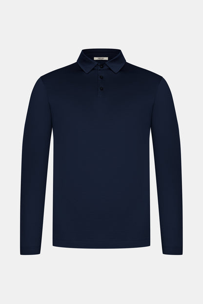 Midnight Blue Polo Shirt Long Sleeve