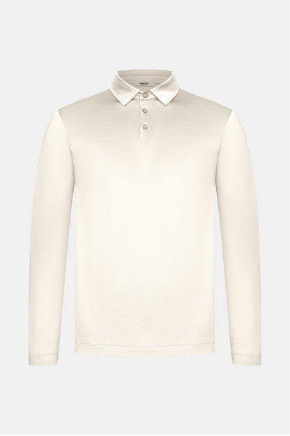 Sandstone Beige Polo Shirt Long Sleeve