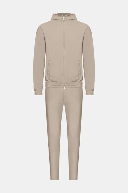 Light Beige Hooded Tech Suit