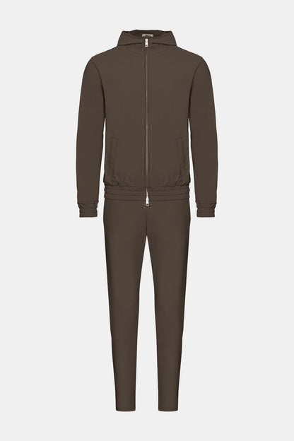 Mocha Brown Hooded Tech Suit