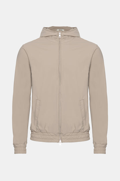 Light Beige Hooded Tech Vest