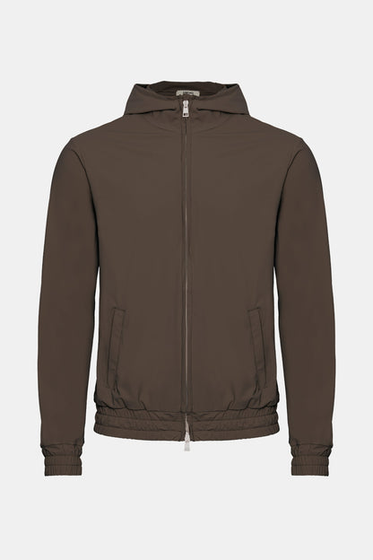 Mocha Brown Hooded Tech Vest